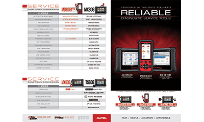 Autel Service Comparison Chart Brochure