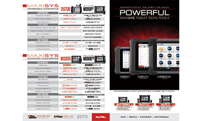 MaxiSYS Comparison Chart Brochure