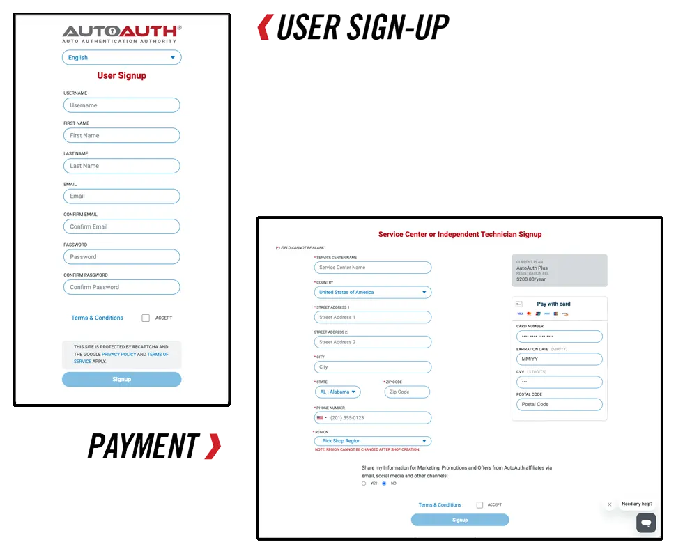 AutoAuth Sign Up